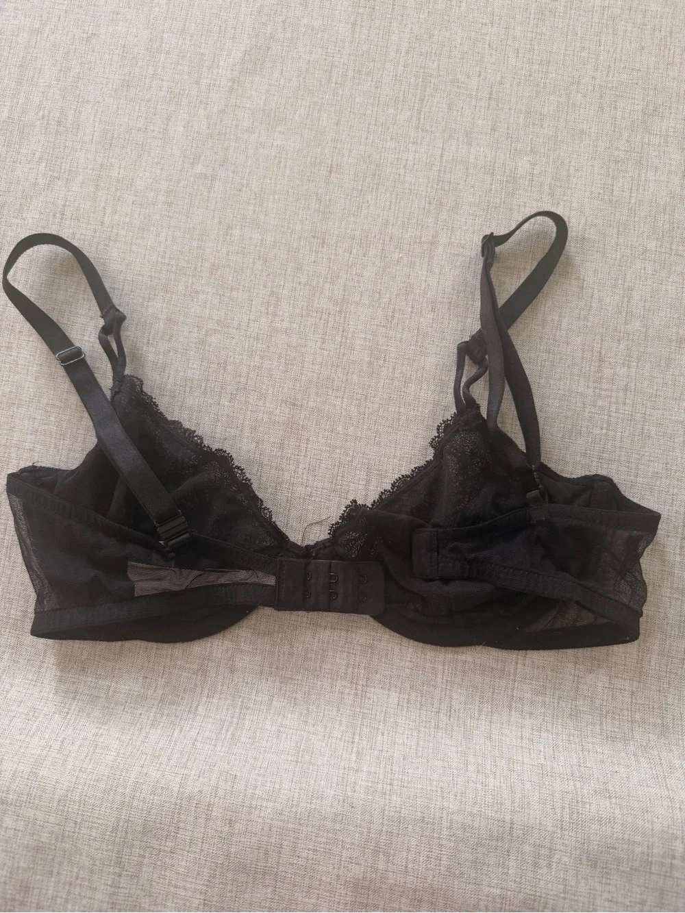 Victoria's Secret Unlined Black Underwire Lace Demi Bra size 36C